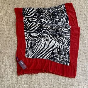 red white and black scarf